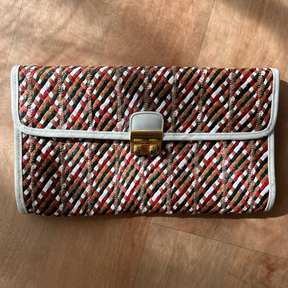 Vintage 1950’s Morris Moskowitz Woven Leather Clutch - Picture 1 of 5